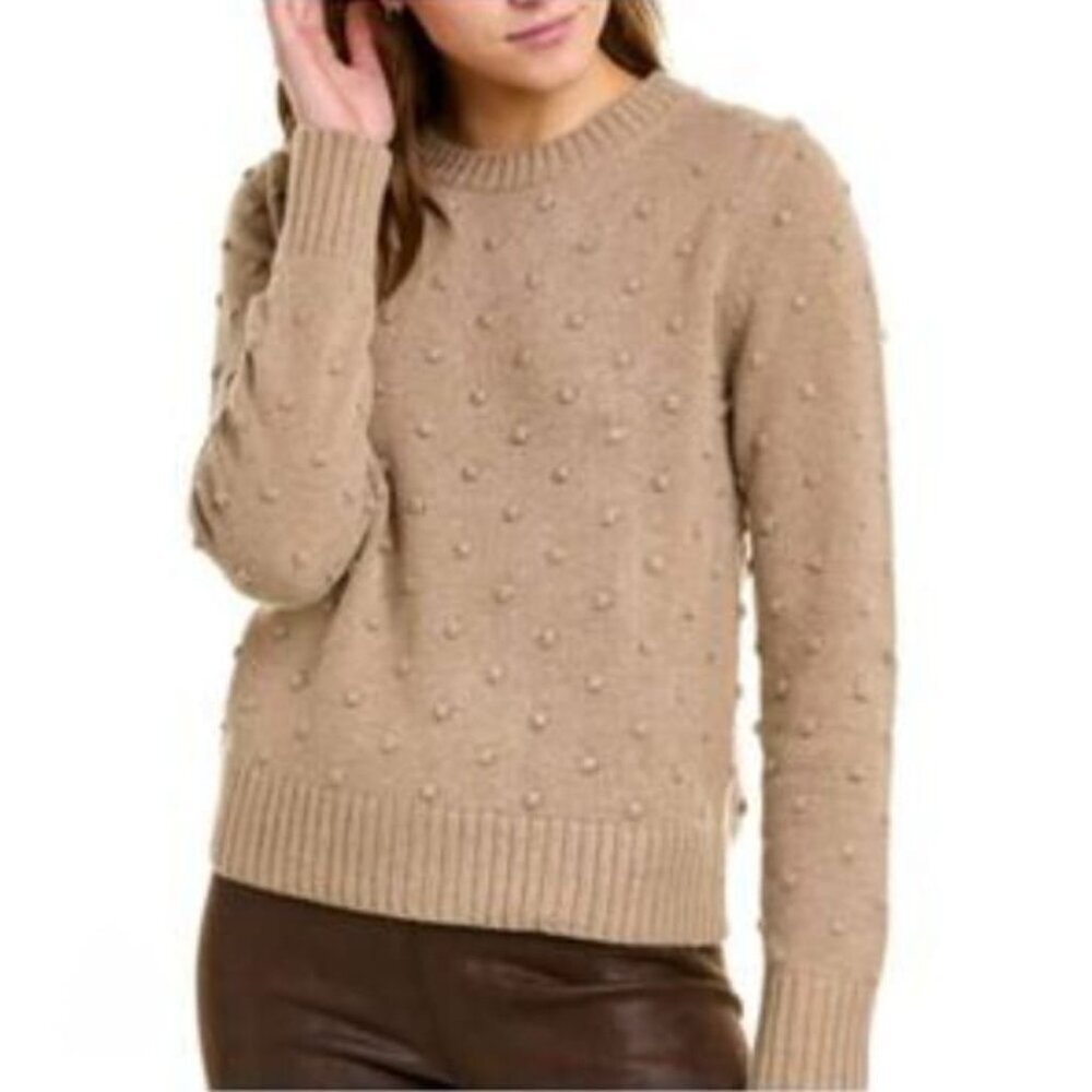 Rachel Zoe Long Sleeve Tan 100% Cashmere Pullover Sweater Size Med